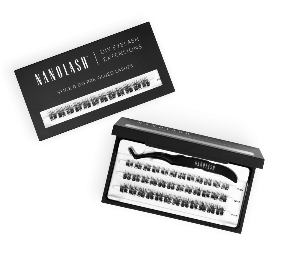 Cílios em tufos pré-colados DIY para extensão de cílios em casa nanolash